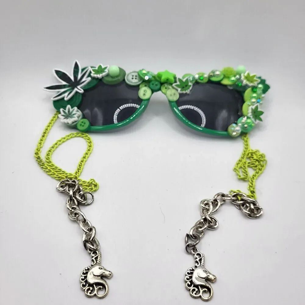 420 Themed Chain Frame Glasses - Handmade